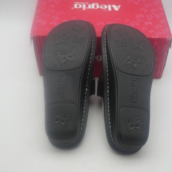 NEW Alegria Women's 8.5-9 Carina Thong Sandals Hello Doily BLACK Size 38 - Picture 13 of 16